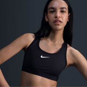 Nike Swoosh Black Medium Support Women's Sports Bra Size Large